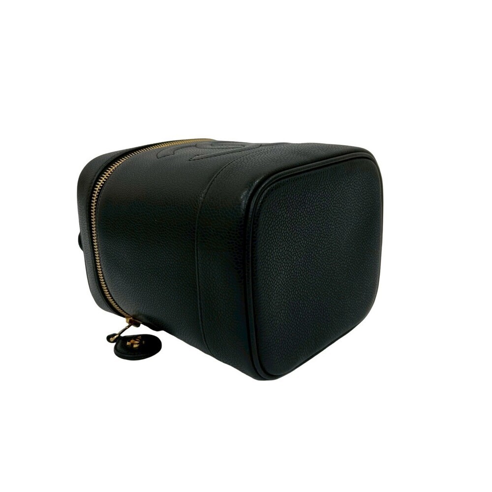 CHANEL Black Caviar Leather Logo Vanity Bag - Picture 7 of 9
